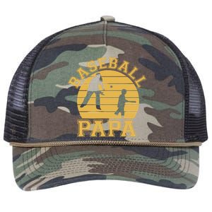 Baseball Papa Grandfather Grandson Proud Grandpa Dad Sports Gift Retro Rope Trucker Hat Cap