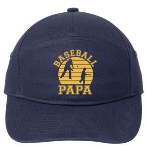 Baseball Papa Grandfather Grandson Proud Grandpa Dad Sports Gift 7-Panel Snapback Hat