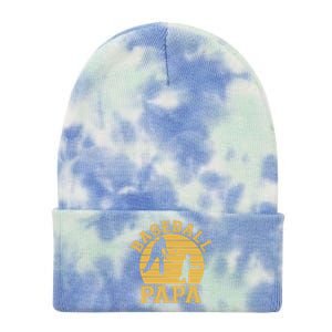 Baseball Papa Grandfather Grandson Proud Grandpa Dad Sports Gift Tie Dye 12in Knit Beanie