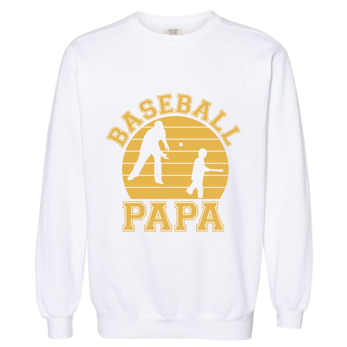 Baseball Papa Grandfather Grandson Proud Grandpa Dad Sports Gift Garment-Dyed Sweatshirt