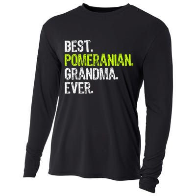 Best Pomeranian Grandma Ever Dog Lover Cooling Performance Long Sleeve Crew