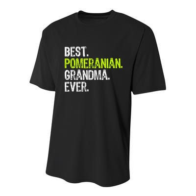 Best Pomeranian Grandma Ever Dog Lover Youth Performance Sprint T-Shirt