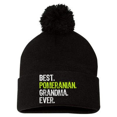 Best Pomeranian Grandma Ever Dog Lover Pom Pom 12in Knit Beanie