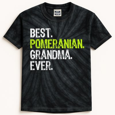 Best Pomeranian Grandma Ever Dog Lover Kids Tie-Dye T-Shirt