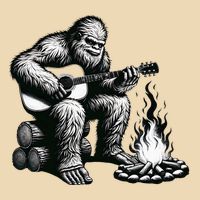 Bigfoot Playing Guitar Rock On Sasquatch Big Foot Bag