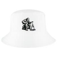 Bigfoot Playing Guitar Rock On Sasquatch Big Foot Cool Comfort Performance Bucket Hat