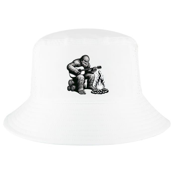 Bigfoot Playing Guitar Rock On Sasquatch Big Foot Cool Comfort Performance Bucket Hat