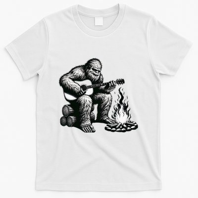 Bigfoot Playing Guitar Rock On Sasquatch Big Foot T-Shirt