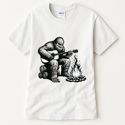 Bigfoot Playing Guitar Rock On Sasquatch Big Foot Tall T-Shirt