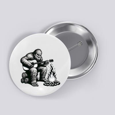 Bigfoot Playing Guitar Rock On Sasquatch Big Foot Button