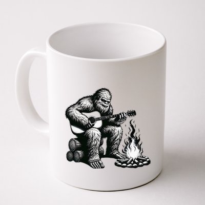 Bigfoot Playing Guitar Rock On Sasquatch Big Foot Mug