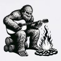 Bigfoot Playing Guitar Rock On Sasquatch Big Foot Baby Bodysuit