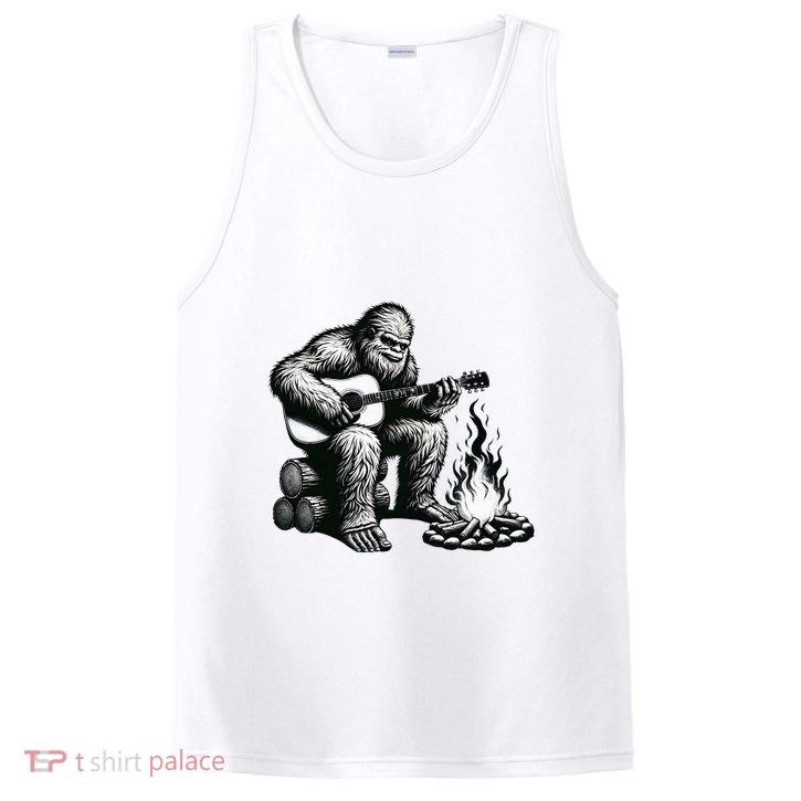 Bigfoot Playing Guitar Rock On Sasquatch Big Foot PosiCharge Competitor Tank