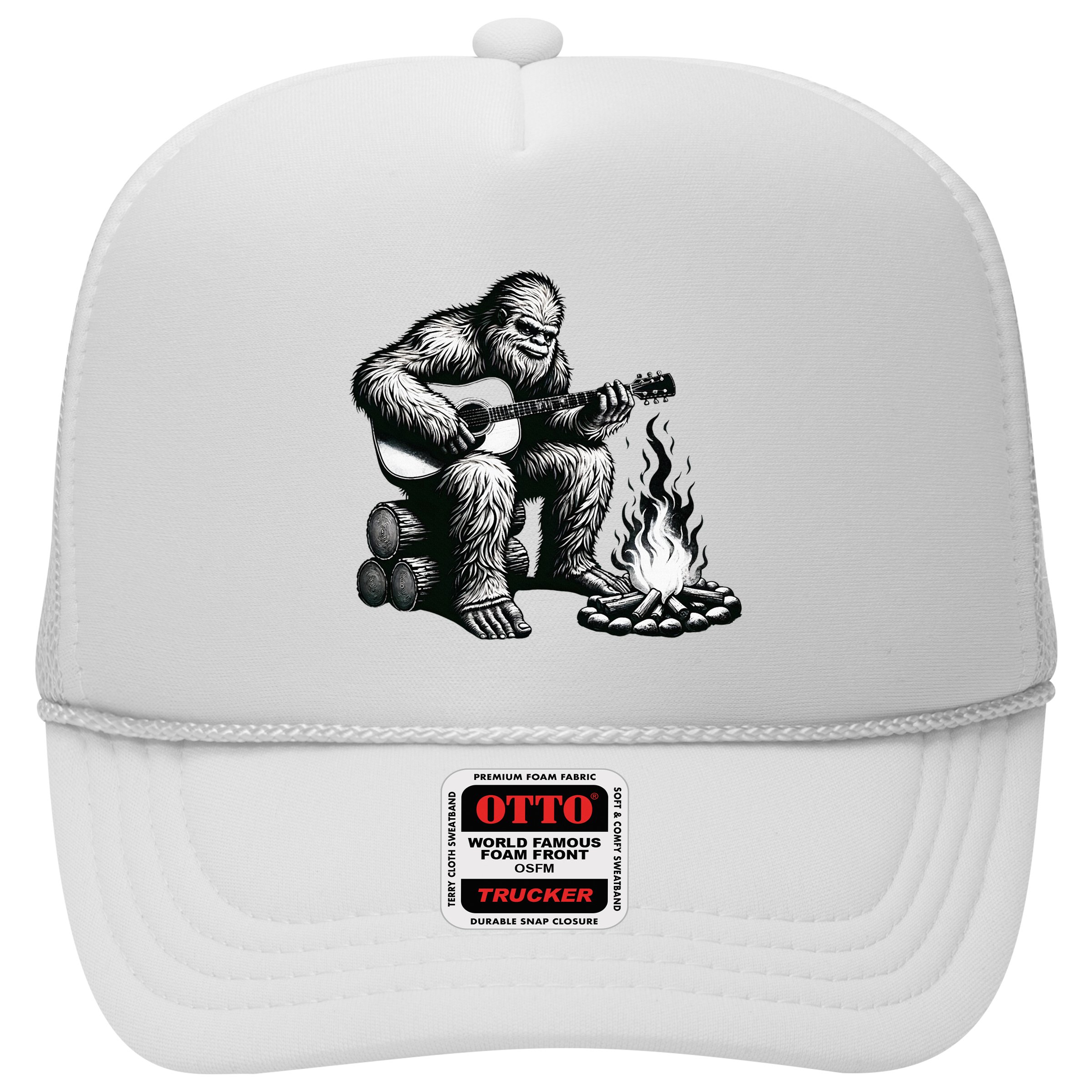 Bigfoot Playing Guitar Rock On Sasquatch Big Foot Hat