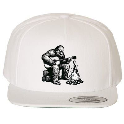 Bigfoot Playing Guitar Rock On Sasquatch Big Foot Wool Snapback Cap