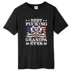 Best Pucking Grandpa Ever Hockey FatherS Day Meaningful Gift Tall Fusion ChromaSoft Performance T-Shirt