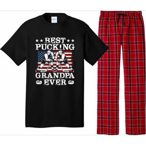 Best Pucking Grandpa Ever Hockey FatherS Day Meaningful Gift Pajama Set