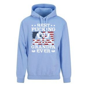 Best Pucking Grandpa Ever Hockey FatherS Day Meaningful Gift Unisex Surf Hoodie