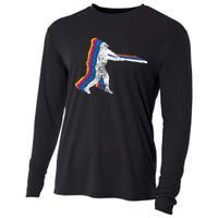 Baseball Player Gift Vintage Cooling Performance Long Sleeve Crew