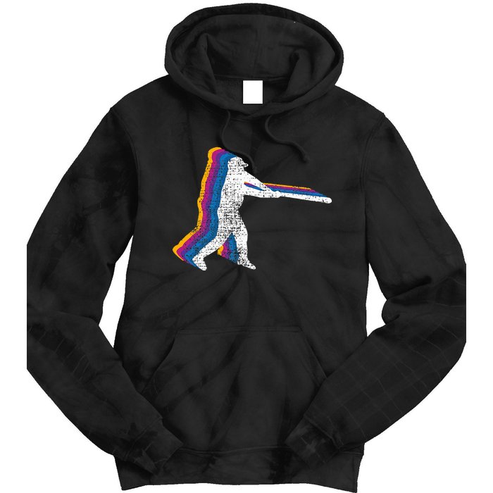 Baseball Player Gift Vintage Tie Dye Hoodie