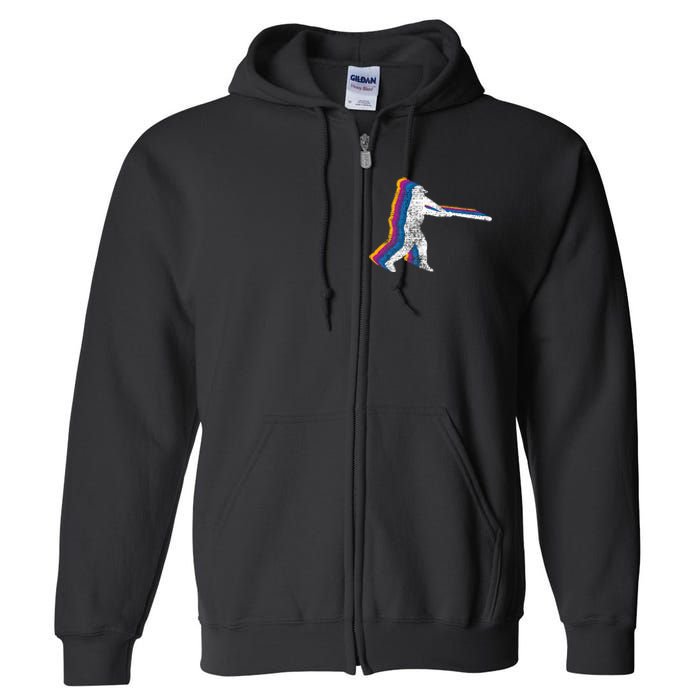 Baseball Player Gift Vintage Full Zip Hoodie