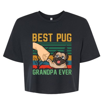 Best Pug Grandpa Ever Bella+Canvas Jersey Crop Tee