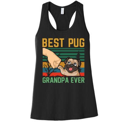 Best Pug Grandpa Ever Women's Racerback Tank