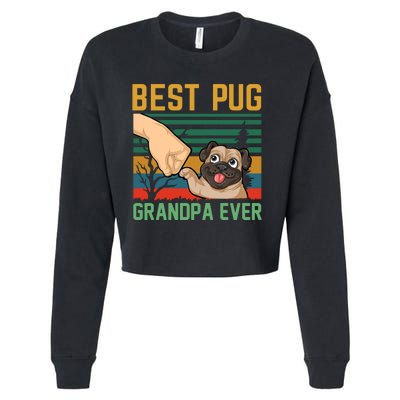 Best Pug Grandpa Ever Cropped Pullover Crew