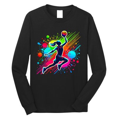 Basketball Player Girl Long Sleeve Shirt