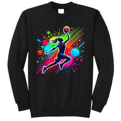 Basketball Player Girl Tall Sweatshirt