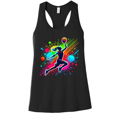 Basketball Player Girl Women's Racerback Tank