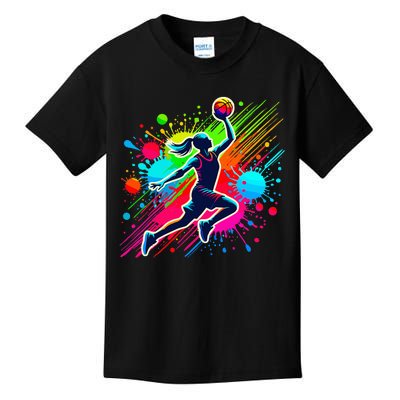 Basketball Player Girl Kids T-Shirt