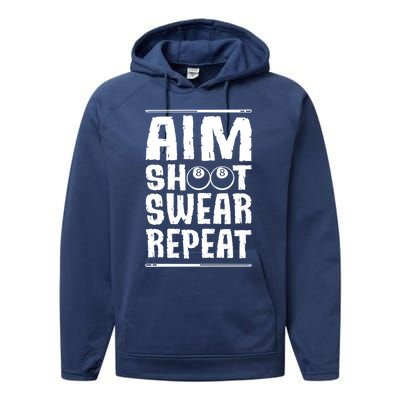 Billiards Pool Gift Performance Fleece Hoodie