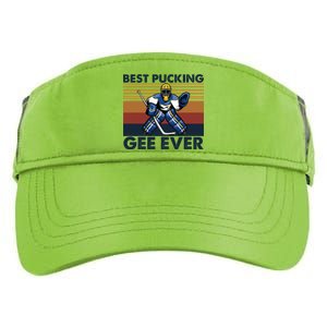 Best Pucking Gee Ever Funny Hockey Grandpa Saying Gift Adult Drive Performance Visor