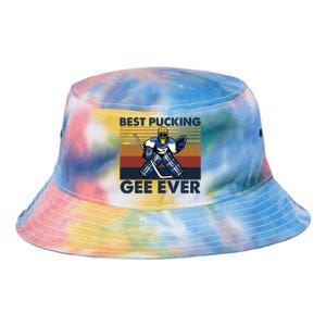 Best Pucking Gee Ever Funny Hockey Grandpa Saying Gift Tie Dye Newport Bucket Hat