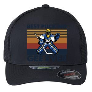 Best Pucking Gee Ever Funny Hockey Grandpa Saying Gift Flexfit Unipanel Trucker Cap