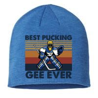 Best Pucking Gee Ever Funny Hockey Grandpa Saying Gift Sustainable Beanie