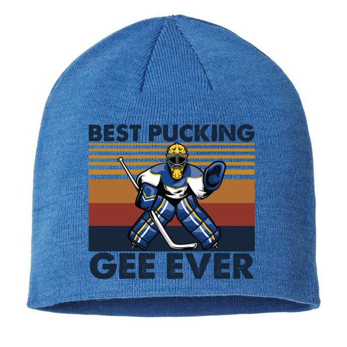 Best Pucking Gee Ever Funny Hockey Grandpa Saying Gift Sustainable Beanie