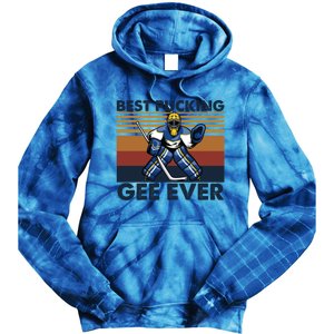 Best Pucking Gee Ever Funny Hockey Grandpa Saying Gift Tie Dye Hoodie