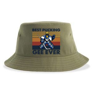 Best Pucking Gee Ever Funny Hockey Grandpa Saying Gift Sustainable Bucket Hat