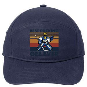 Best Pucking Gee Ever Funny Hockey Grandpa Saying Gift 7-Panel Snapback Hat