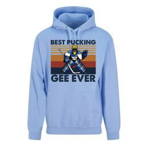 Best Pucking Gee Ever Funny Hockey Grandpa Saying Gift Unisex Surf Hoodie