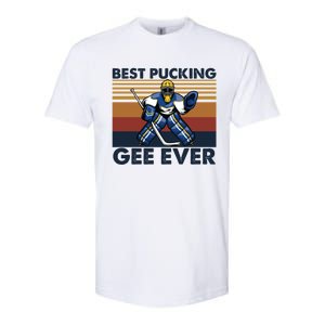 Best Pucking Gee Ever Funny Hockey Grandpa Saying Gift Softstyle CVC T-Shirt