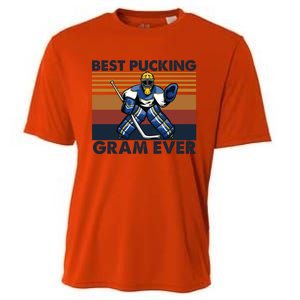 Best Pucking Gram Ever Funny Hockey Grandma Saying Gift Cooling Performance Crew T-Shirt