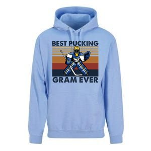 Best Pucking Gram Ever Funny Hockey Grandma Saying Gift Unisex Surf Hoodie