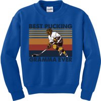 Best Pucking Gramma Ever Funny Hockey Grandma Saying Gift Kids Sweatshirt