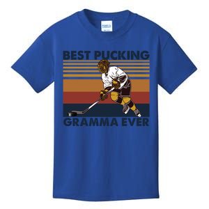 Best Pucking Gramma Ever Funny Hockey Grandma Saying Gift Kids T-Shirt