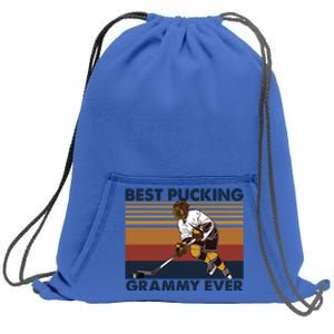 Best Pucking Grammy Ever Funny Hockey Grandma Saying Cute Gift Sweatshirt Cinch Pack Bag