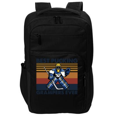 Best Pucking Grampers Ever Funny Hockey Grandpa Saying Gift Impact Tech Backpack