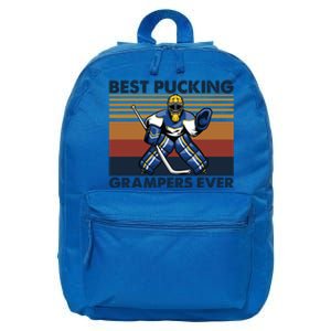 Best Pucking Grampers Ever Funny Hockey Grandpa Saying Gift 16 in Basic Backpack